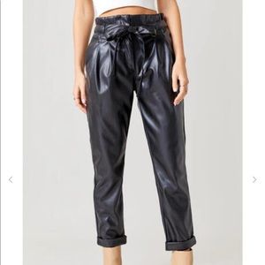 NWT Francesca’s Leather Paperbag Pants